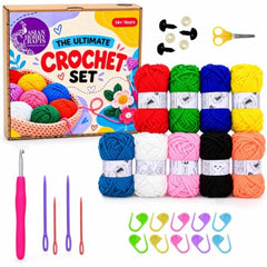Asian Hobby Crafts 12 Pcs Multi Wool Yarn Set for Crocheting & Knitting | 12g Each Soft 3 Ply Wool Yarn Crochet Thread, Ideal For Handmade DIY Embroidery Craft Projects & Perfect For Beginners