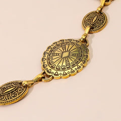 SYGA Women Waist Chain Embroidered Dress, Gold or Midnight, Thin Metal Design