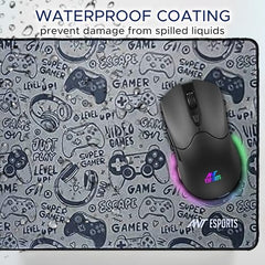 Ant Esports Wolf Mouse Pad 260X210X3mm Anti-fray Stitching, Gaming Mouse Pad Waterproof Surface & Non-Slip Rubber Base Stitched Edges Gaming Mouse Mat for Laptop,Compatible with Laser and Optical Mice