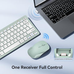 TECKNET Wireless Keyboard and Mouse Combo, Mini Cordless Computer Keyboard and Mouse Set 2.4GHz, Silent Adjustable 1600 DPI, Quiet Click, Lag-Free for Computer, Laptop, PC, Windows, Mac, Chrome OS