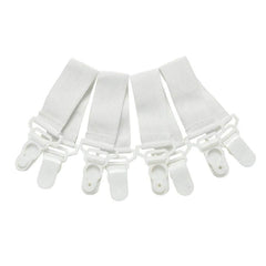 SYGA 4 Pieces Adjustable Bed Sheet Gripper Clip Holder-Bed Sheet Fasteners Suspenders-Bed Sheet Holder Tie(White)
