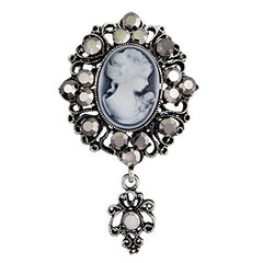 SYGA Brooch Pin Fashion Crystal Rhinestone Jewellery Pin Vintage Clothing Accessories Decoration Retro Beauty Head Crystal Silver Brooches For Women- S249