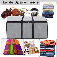 Storite Jumbo Super-Size 81 L Canvas Moisture Proof Heavy Duty Storage Bag | for Toys/Stationery/Blankets/Clothes/Moving Bags MultiPurpose With Strong Reinforced Handles Rectangular Cream (87x26x36 cm)