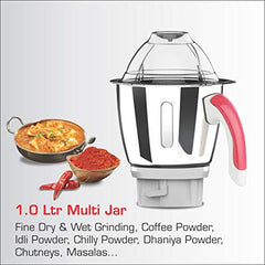 Vidiem EVA Royal 750W Mixer Grinder with 3 Jars | 750W mixer Grinder | 2 Years Product Warranty & 5 Years Motor Warranty | Red & Black