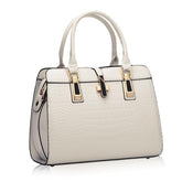 SYGA Leather Hand-Held Crocodile Pattern Women's Bag Single-Slant Handbag(WHITE)