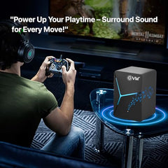 EVM EnDesk Plus Gaming Wired Stereo Speakers with RGB Lighting – Dual 3W RMS Output (2” Drivers), USB Powered, 3.5mm AUX Input, Line-Controlled Volume - 1-Year Warranty (EVM-BTS-208)