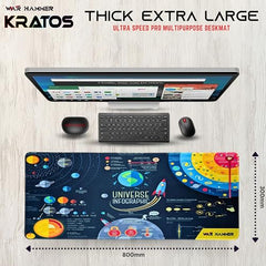 WAR HAMMER GX1050 Extended Size Gaming Mouse Pad| Stitched Edges| Non-Slip Rubber Base|Computer Laptop|Keyboard Mouse Pad for Office & Home (Extended XXL, GX3050 AR120)