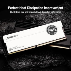 TEAMGROUP T-Force XTREEM DDR5 Ram 48GB (2x24GB) 8000MHz PC5-64000 CL38 M-DIE Desktop Memory Module Ram for Intel XMP 3.0 & AMD Expo Compatible White FFWD548G8000HC38EDC01