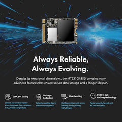 Transcend M.2 NVMe SSD 1TB 2230 PCIe Gen4x4 Max Read: 5,000MB/s Max Write: 3,500MB/s M Key TS1TMTE310S