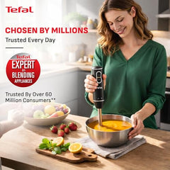 Tefal Easy Chef HB-GB 600W Hand Blender with 600 ml Chopper & Powelix Blades | Fast Blending & Chopping | Ergonomic Grip| Stainless Steel Foot| 2-Year Coverage