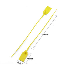 SYGA 50pcs Security Seal with Insert Adjustable Self-Locking Pull Tight Cable Ties Tags Disposable Wire Padlock for Cargo Container Seal Lock_Yellow