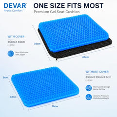 DEVAR Silicone Gel Seat Cushion, Rectangular
