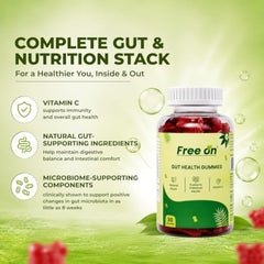 Free On Gut Health Probiotic Gummies, 60 Gummies, Natural Fruit Flavour