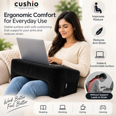 CUSHIO Lap Desk Pillow for Working on Laptop, Reading & Gaming (Grey)