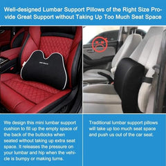 Grin Health Mini Back Support Cushion for Lumbar Support & Back Pain Relief, Backrest for Car Seat, Lower Back Cushion for Office Chair, Driving, Travel Backrest Pillow