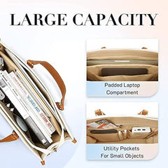 Womanix Laptop Tote Bag,14 inch Laptop Bag, Shoulder Bags With Back Trolley Strap, Casual Briefcase, Handbag for Travel, Office, College,Work