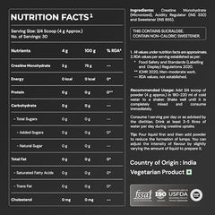 Nutrabay Pure Series Micronised Creatine Powder Monohydrate, Pre/Post Workout Bodybuilding, Crossfit Supplement, 250 g (Unflavoured)