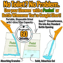SHEWEE Flexi + Case - Reusable Pee Funnel – A Flexible, Larger Version Of The Original Female Urination Device Since 1999! Quickly, Easily & Discreetly, Wee Standing Up. Comes with Pipe & Case (Black)