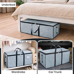 Storite Jumbo Super-Size 81 L Canvas Moisture Proof Heavy Duty Storage Bag | for Toys/Stationery/Blankets/Clothes/Moving Bags MultiPurpose With Strong Reinforced Handles Rectangular Cream (87x26x36 cm)