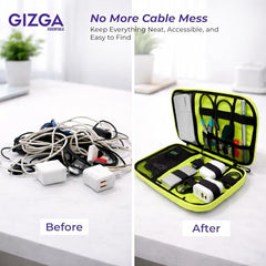Gizga Essentials Gadget Organizer Case, Portable Zippered Pouch for All Small Gadgets, HDD, Power Bank, USB Cables, Power Adapters, etc (Grey)