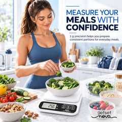 GetSetNova Digital Kitchen Weighing Scale 10kg, Weight Machine for Food | 1g Precision, Tare, LCD Display & Auto-Off | Small Electronic Food Scale for Diet, Baking & Portion Control