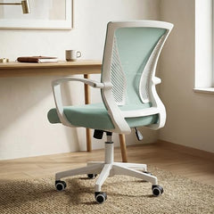 DROGO Comfortwing Premium Ergonomic Office Chair for Work from Home, High Back Computer Chair with Breathable Mesh, Armrest, Adjustable Seat, Rocking & Winged Back | Mesh Chair for Office (White/Blue)