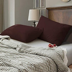 Soft Pillow Covers 19 x 29 Inches - Egyptian Cotton 600 Thread Count Set of 2 Pillow Cover Set Envelope Closure Hotel Quality Pillowcase - Beige
