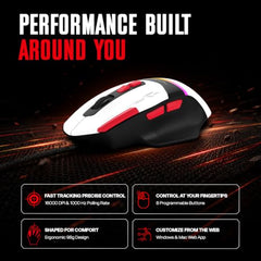 EvoFox Blaze 2 Plus Wired Gaming Mouse, 16,000 DPI, 1000Hz Polling Rate, 8 Programmable Buttons, RGB Lighting, Lightweight 98g, 220 IPS, 30G Acceleration, Windows & Mac Web Customization App