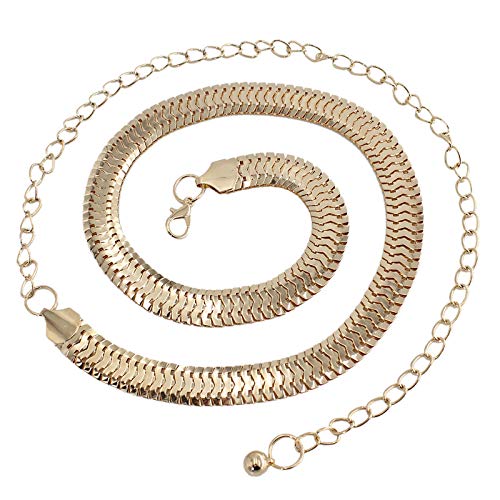 SYGA Waist Chain with Adjustable Metal Hook, Gold Color, Fashion Jewelry Belt for Women