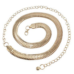 SYGA Waist Chain with Adjustable Metal Hook, Gold Color, Fashion Jewelry Belt for Women