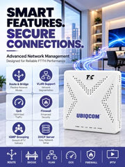 UBIQCOM UB5021GV XPON ONT Optical Network Terminal, 1GE + 1 POTS, GPON Fiber Broadband Modem with VoIP Voice Support, SC/UPC Connector, FTTH ONT for Home & SOHO Users