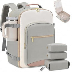 RNAZLIS Travel Backpack for Women & Men, Airline Approved 40L Carry On Luggage Bag with 3 Packing Cubes, Waterproof Weekender Backpack, TSA Friendly Personal Item, Fits 17 Inch Laptop
