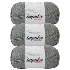 WOAFASHIONS - World of Arts Impulse Hand Knitting & Crochet Yarn, Premium Acrylic, 4 : Medium (Anchor Grey) (100gms / 3.5oz / 200mtr / 218yds)