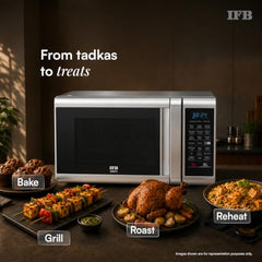 IFB 28 L Air Fry Convection Microwave with 5 in 1 Versatility Bake, Grill, Roast, Reheat, Combi-Cook Mode, Paneer/Ghee Modes, 300 Auto Cook Menus (28SC5, Silver, Auto Defrost,10 Power Levels)