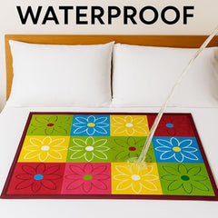 Homerz Premium Bed Server Food Mat Reversible Bed Server, Mattress Protector for Home | Food Mat for Kids, Size 36x36 inch, Double Side use Kitchen, Cupboard, Drawer, Wardrobe (Brown Lotus New)