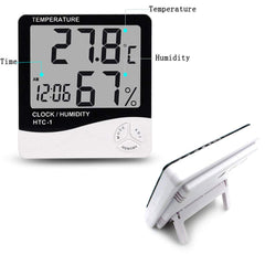 SYGA Digital Thermometer Hygrometer Temperature Humidity Meter Clock HTC-1 for Home