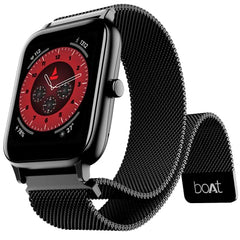 boAt Ultima Regal w/ 2.01”(5.10 cm) Crystal-Clear AMOLED Display, 1000 NITS Brightness,Premium Metal Body, Functional Crown, 100+ Sports Modes, Fitness Smart Watch for Men & Women (Steel Black)