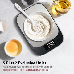 HealthSense Weight Machine for Kitchen, Kitchen Food Weighing Scale for Health Fitness, Home Baking & Cooking with SS Platform, Touch Button, Tare Function & 1 Year Warranty| Chef-Mate KS70
