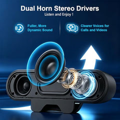 ZORBES Computer Speakers for Desktop PC, USB Wired Clip-On Monitor Bar