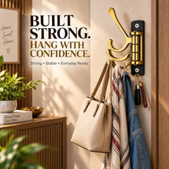 iSTAR Wall Hooks for Hanging | Flexible 4 Pin Hooks Bathroom Cloth Hanger Wall Hook Door Robe Hooks for Hanging Keys, Clothes, Towel (Rose Gold, Pack of 3)