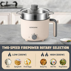 Multipurpose Electric Kettle with Steamer 1.2L | Egg Boiler, Tea & Coffee Maker, Vegetable Steamer | Variable Temperature Control | Double Layer Insulated Body | Wide Mouth | 600W Fast Heating