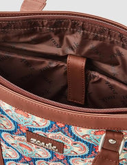 ZOUK Office Bag | Stylish Bags for Office Use | Laptop Bag 15.6 inch | Stylish Tote for Office Use | Purse for Women | Vegan Leather Handbag | Daily & Travel Use | Multicolor Mandala Print