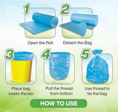 Shalimar Premium Scented Garbage Bags | Medium 19 X 21 Inches | 120 Bags (30 Bags X 4 Rolls) | Lavender Fragrance | Dustbin Bag/Trash Bag | (Blue) - Perforated Box for Easy Dispensing