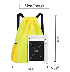SYGA Drawstring Backpack for Gym, Yoga, Running, Swimming, Camping, Travel Bag Sports Fitness Club Student Training Bag(Yellow)