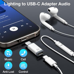 Verilux® 2 in 1 Audio Adapter USB C and Light to 3.5mm Jack Converter