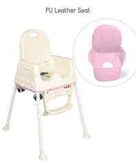 SYGA High Chair for Baby Kids,Safety Toddler Feeding Booster Seat Dining Table Chair with Wheel and Cushion(Pink)