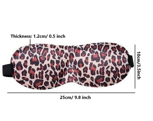 SYGA 3D Breathable Sleep Mask Eye Mask for Sleeping Nose Blindfold Travel Night Blackout Eyeshade for Men Women, Contoured Eyemask with Adjustable Fastener Tape Strap (Leopard, Free Size)