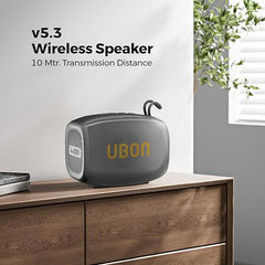 UBON Yodha SP-42, 10 watt Portable Bluetooth Speaker, 10 Hours Long Playtime, RGB Lights, Multiple Connectivity Wireless Party Speaker (Black)