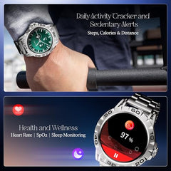 boAt Enigma Radiant Luxury Watch for Man w/1.43"(3.63 cm) AMOLED Display, AOD, Premium Metal Build, Round Dial, 200+Watch Faces, Upto 7 Days Battery Life, Fitness smartwatch for Men (Metal Black)