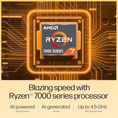 HP 15 Laptop, AMD Ryzen 7 7730U (16GB DDR4,512GB SSD) Anti-Glare, Micro-Edge,15.6''/39.6cm, FHD, Win11, M365 Basic(1yr),Office Home24,Silver,1.59kg,FHD Camera w/Privacy Shutter, Backlit KB, fc0761AU